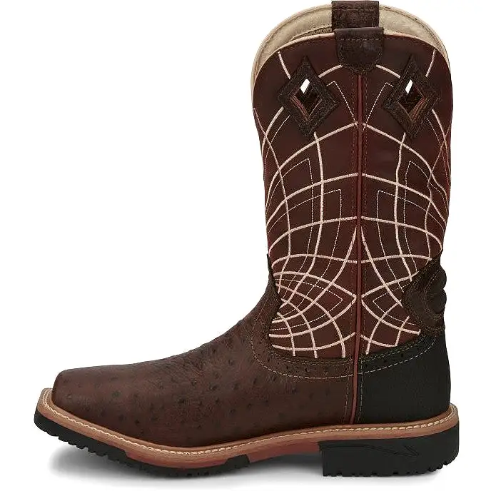 Justin Men's Derrickman 12 Comp Toe Western Work Boot -Brown- SE4835