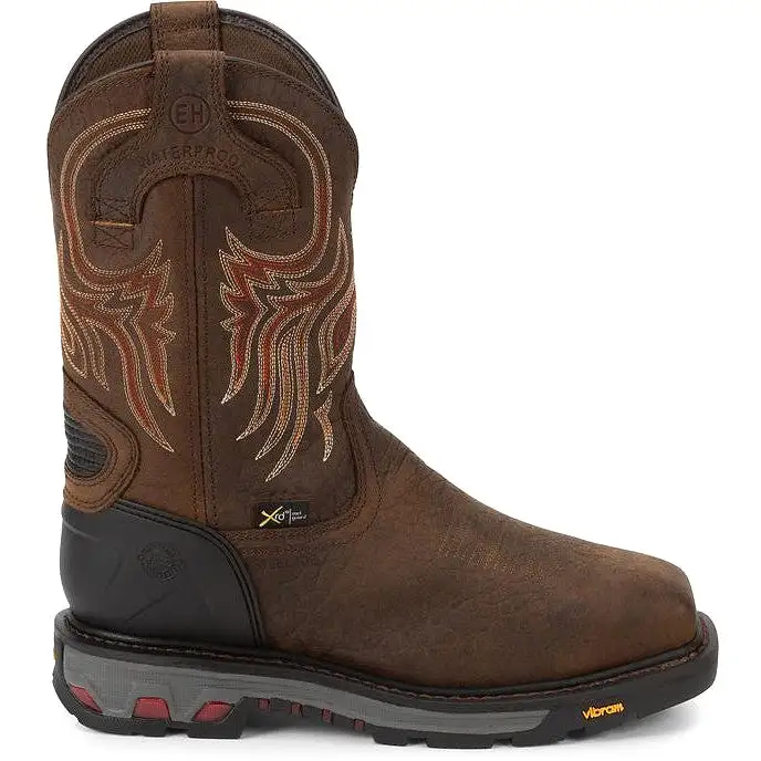 Justin Men's Driscoll 11 Steel Toe Metguard Western Work Boot -Brown- WK2112