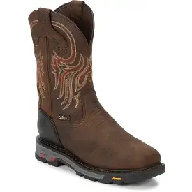 Justin Men's Driscoll 11 Steel Toe Metguard Western Work Boot -Brown- WK2112