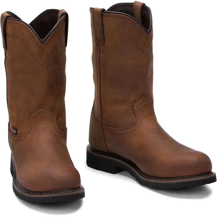 Justin Men's Drywall 10 Steel Toe WP Western Work Boot -Brown- SE4961