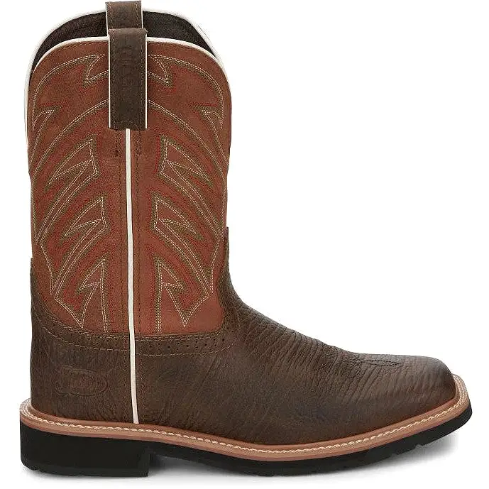 Justin Men's Electrician 11 Western Work Boot - Brown - SE4560