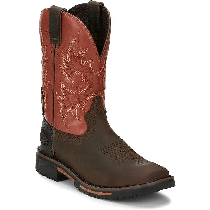 Justin Men's Joist 11 Waterproof Western Work Boot -Brown- SE4944