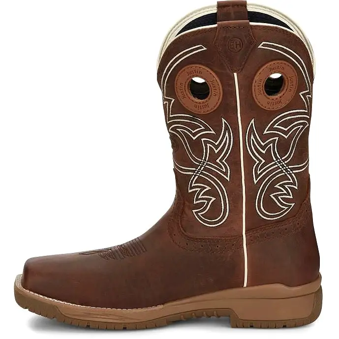 Justin Men's Nitread 11 Comp Toe WP Western Work Boot -Brown- CR3201