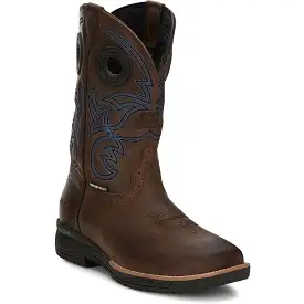 Justin Men's Nitread 11 Nano Comp Toe Western Work Boot -Brown- CR3204