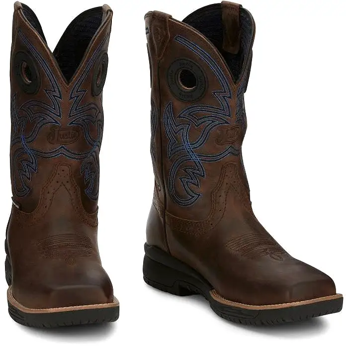 Justin Men's Nitread 11 Nano Comp Toe Western Work Boot -Brown- CR3204