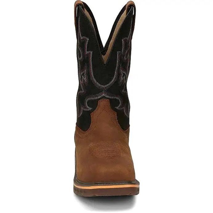 Justin Men's Resistor 11 Nano Comp Toe Western Work Boot -Brown- CR4012