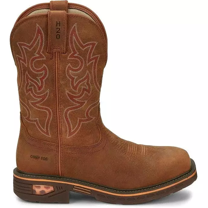 Justin Men's Resistor 11 Nano Comp Toe Western Work Boot -Brown- CR4016