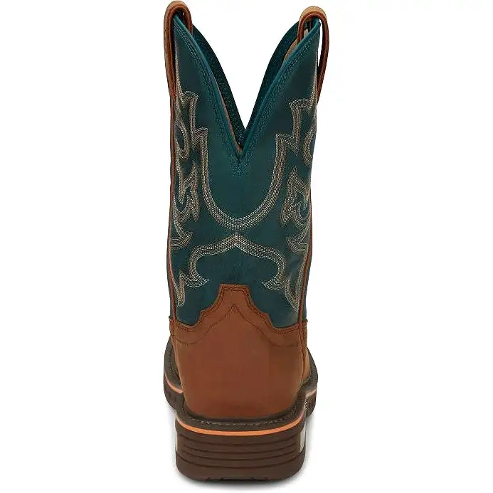 Justin Men's Resistor 11 Square Toe Western Work Boot -Blue- CR4009