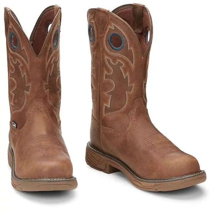 Justin Men's Rush 11 Nano CT Western Work Boot -Brown- SE4334