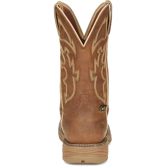 Justin Men's Rush 11 Steel Toe WP Western Work Boot -Tan- SE4340