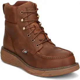 Justin Men's Rush 6 Nano CT Western Work Boot -Brown- SE471