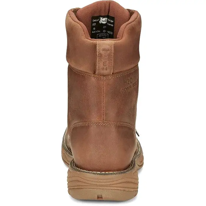 Justin Men's Rush 8 Nano CT Waterproof Western Work Boot -Brown- SE468