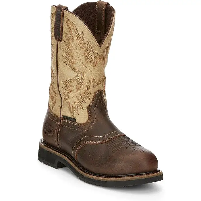 Justin Men's Superintendent 11 Steel Toe Western Work Boot -Brown- SE4661