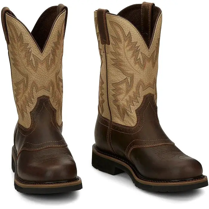 Justin Men's Superintendent 11 Western Work Boot -Brown- SE4660