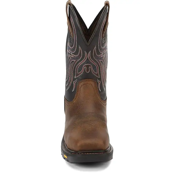 Justin Men's Tanker 11 Steel Toe Western Work Boot -Brown- WK2104