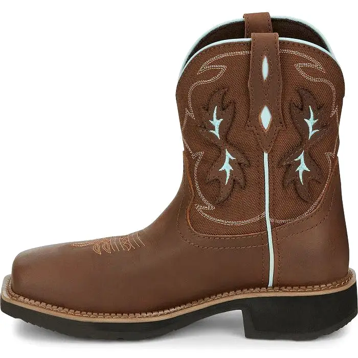 Justin Women's Chisel 8 Nano Comp Toe Western Work Boot -Brown- GY9960