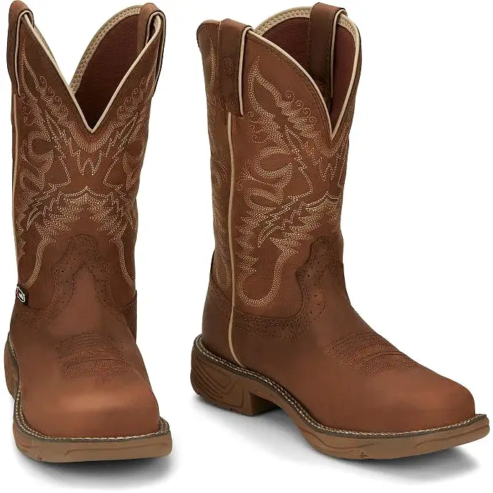 Justin Women's Rush 11 Waterproof Western Work Boot -Tan- SE4353