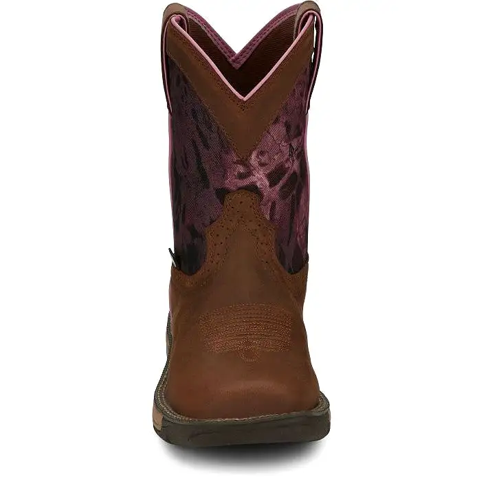 Justin Women's Rush 8 Waterproof Western Work Boot -Brown- SE4358