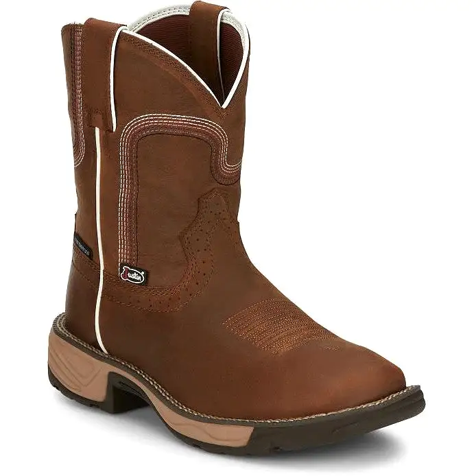 Justin Women's Rush 8 Waterproof Western Work Boot -Brown- SE4359