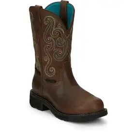 Justin Women's Tasha 11 ST WP Western Work Boot -Brown- GY9991