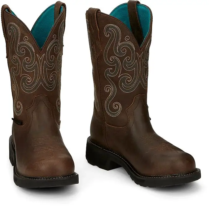 Justin Women's Tasha 11 ST WP Western Work Boot -Brown- GY9991