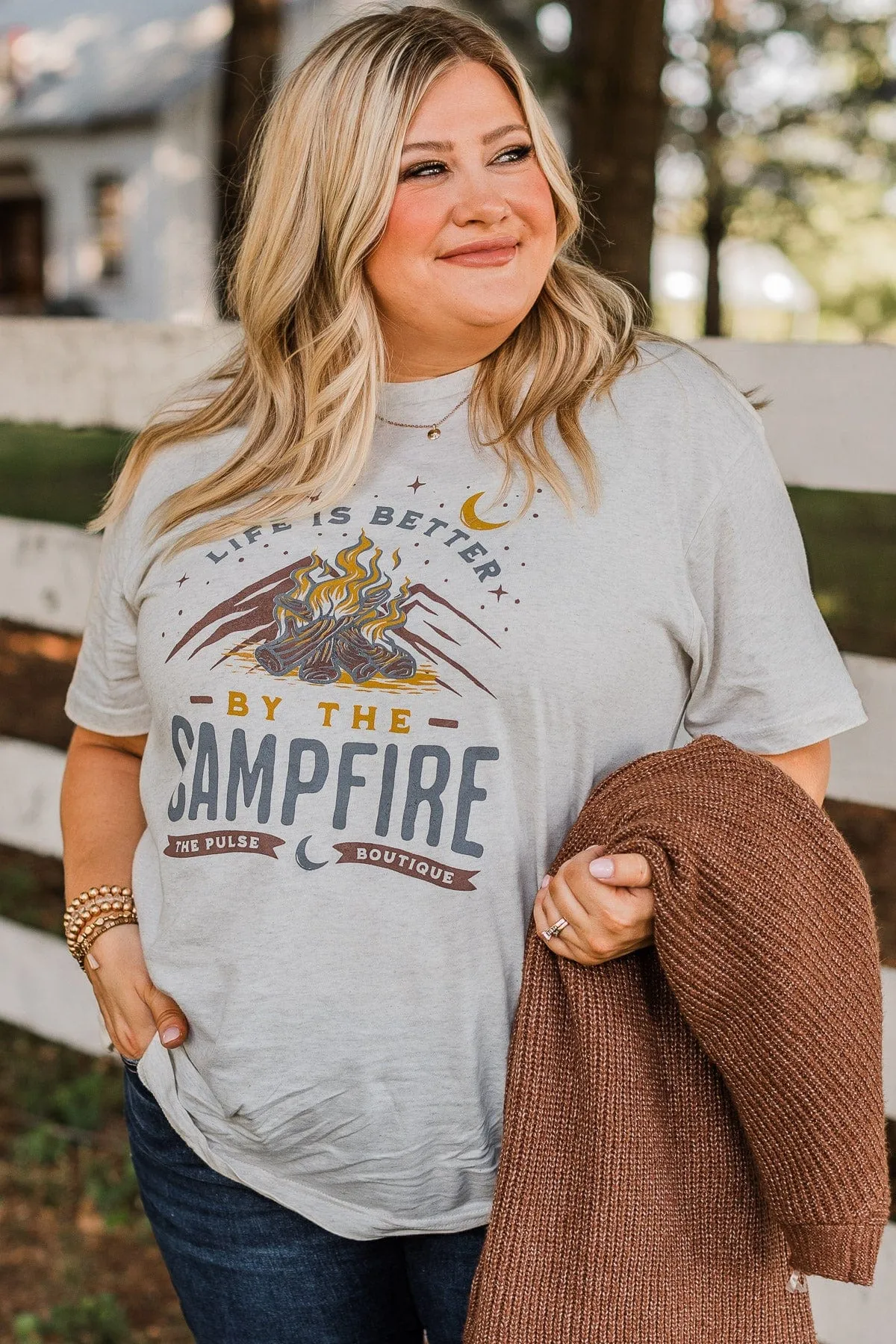 Life Is Better By The Campfire Graphic Tee- Oatmeal