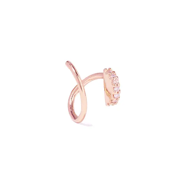 Lila Diamond Twirl, 14K Rose Gold