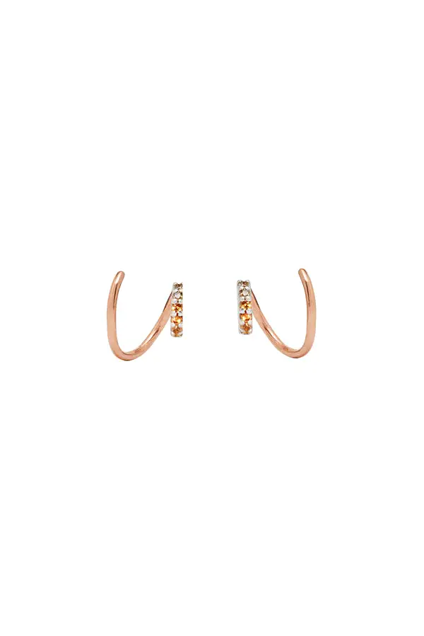 Lila Diamond Twirl, 14K Rose Gold