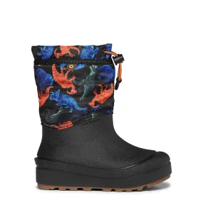 Little Boy Bogs Snow Shell Real Dino in Black Multi