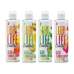 Lube Life Water-Based Four Drinks Minimum Flavored Lubricants, Personal Lube for Men, Women and Couples, Made Without Added Suga