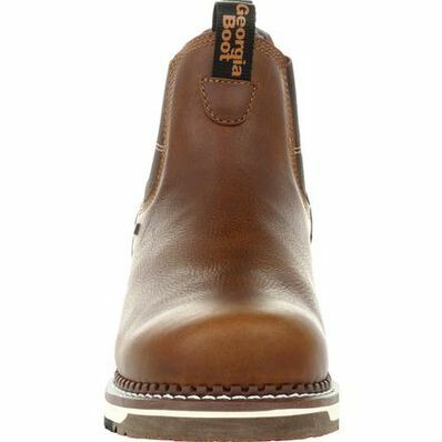 Men's Wedge Waterproof Chelsea Work Boot in Brown