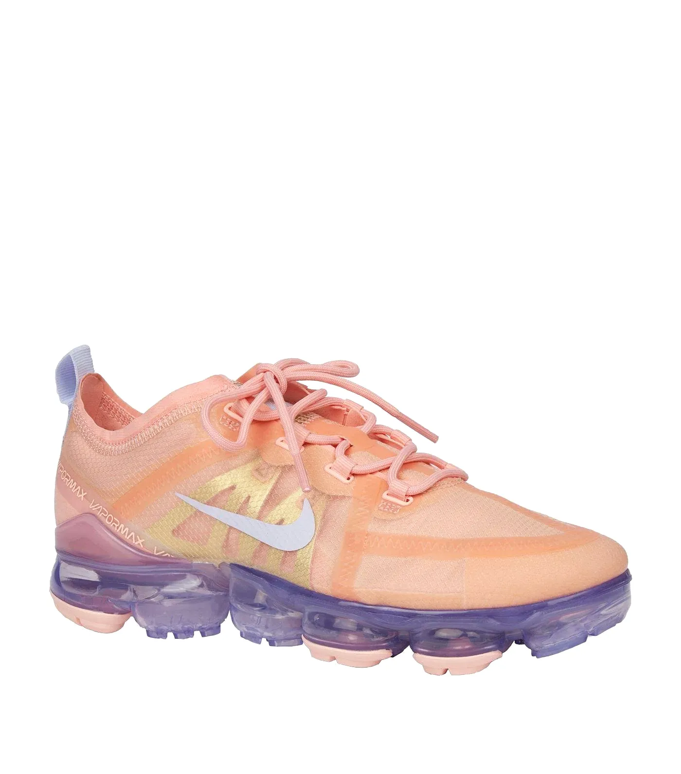 Nike Women's Air Vapor Max 2019 Shoes  Bleached Coral / Metallic Gold / Amethyst Tint