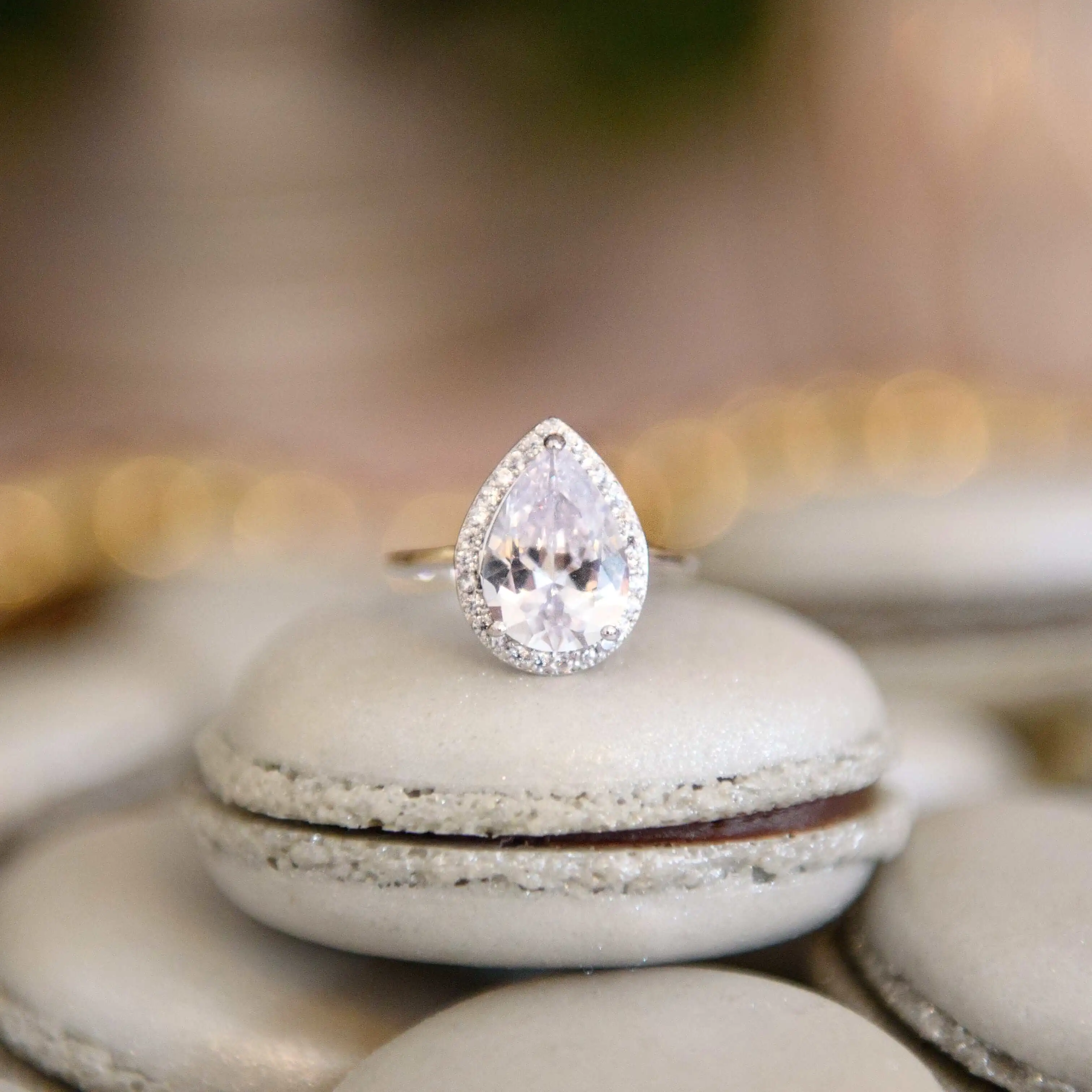 Pear Diamond Engagement Rings, Lab Grown