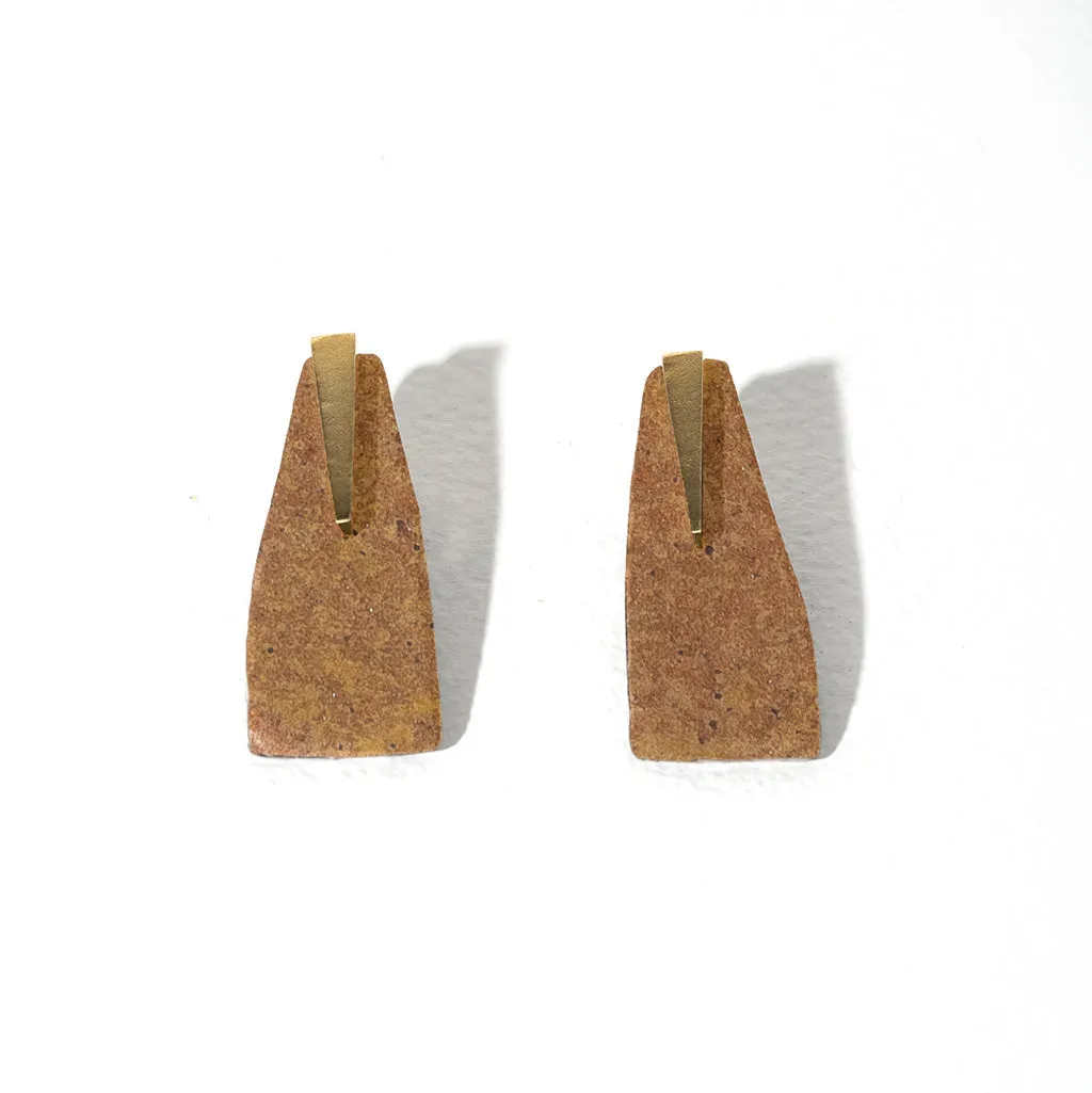 Pillar 2-in-1 Earrings - Golden Umber + Brass