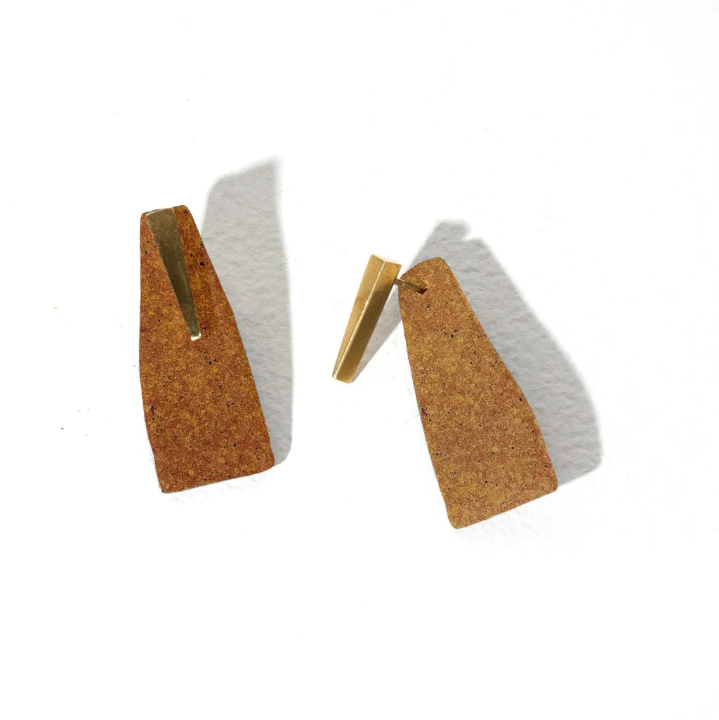 Pillar 2-in-1 Earrings - Golden Umber + Brass