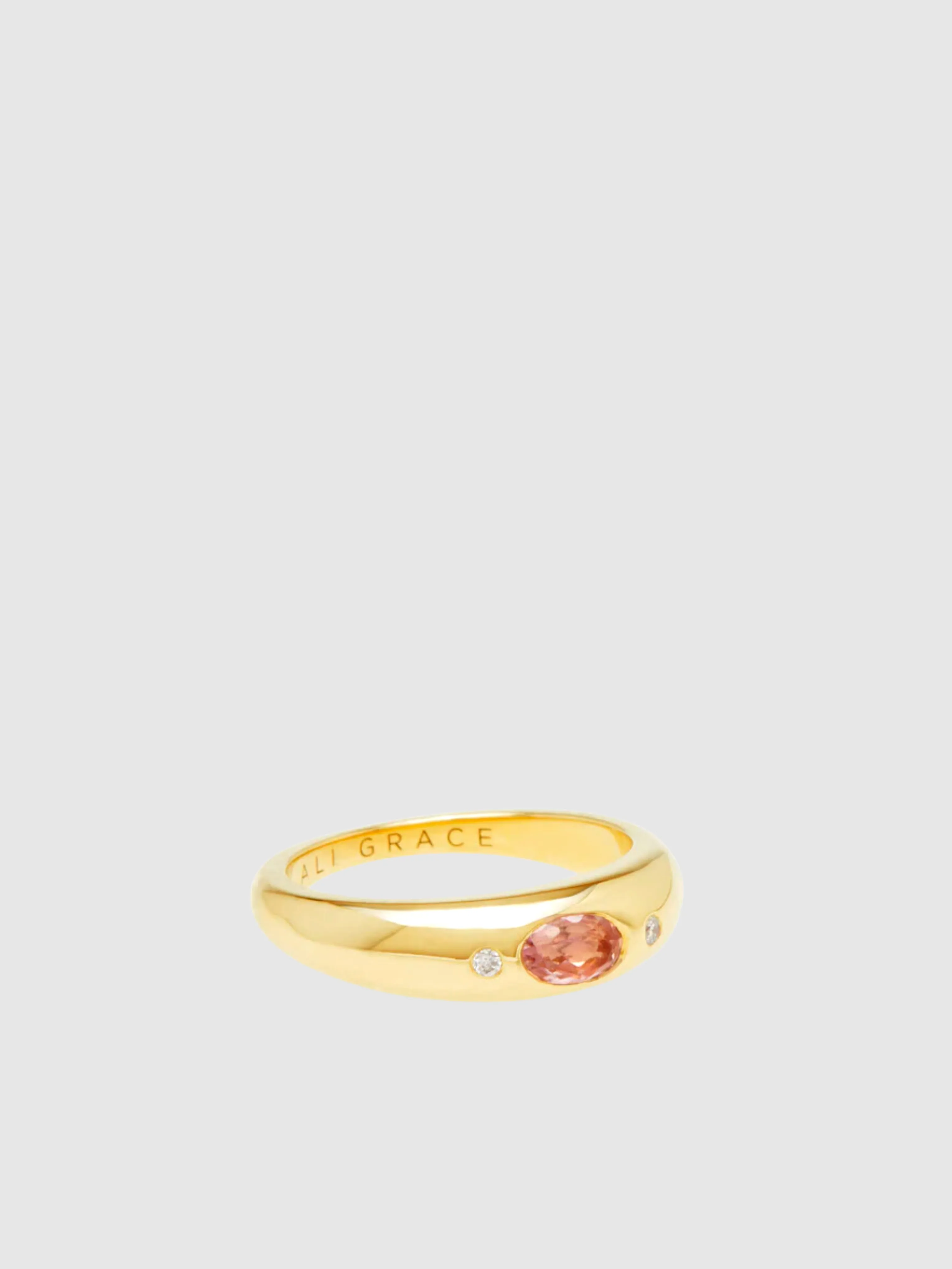 Pink Tourmaline & Diamonds Mini Bubble Ring