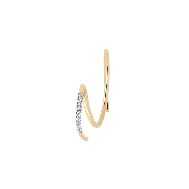 Racer Diamond Earring, 14k Gold