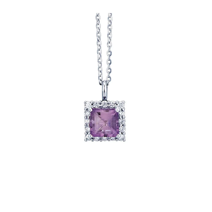 Rose Amethyst and Diamond Pendant