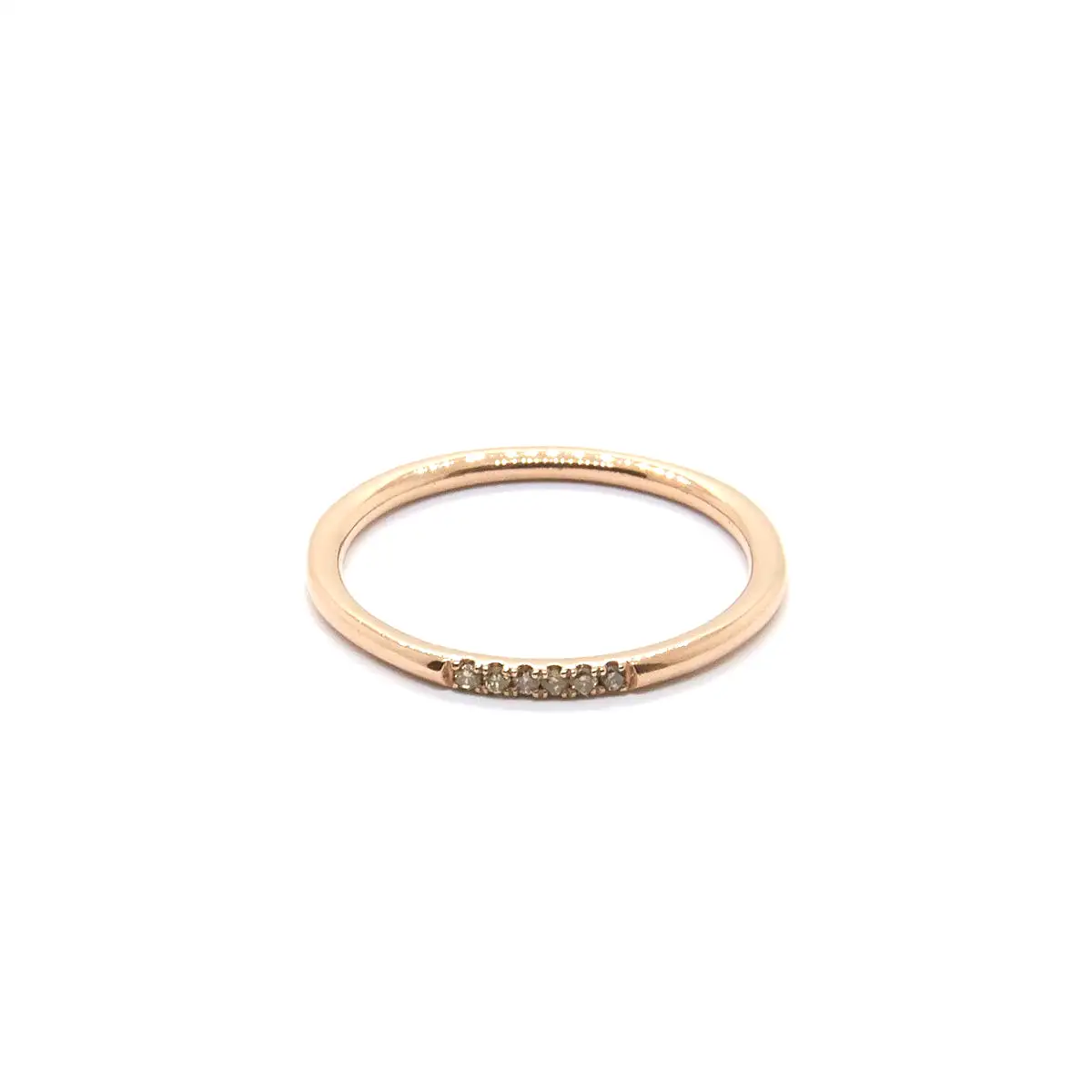 Six Stone Queenie 14k Rose Gold, Champagne Diamonds