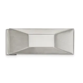 Stainless Steel Brushed & Polished Pyramid Spring Loaded Money Clip