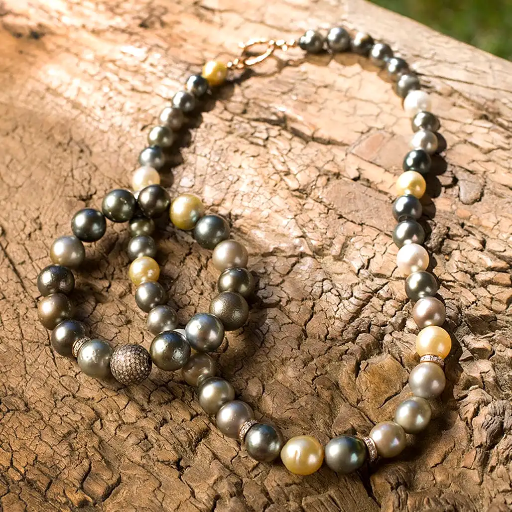 Tahitian Pearl Bracelet with Diamonds