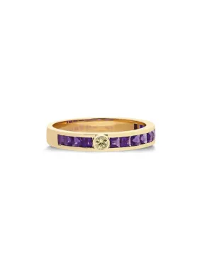 ¡Buenos Días! Mega Ray Stacker Ring - Amethyst/Yellow Sapphire